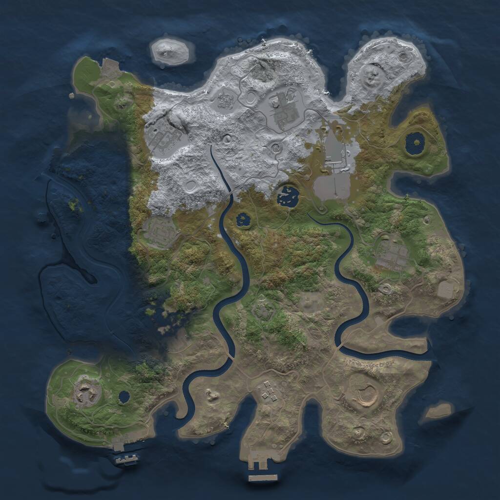Rust Map: Procedural Map, Size: 3500, Seed: 1539648116, 16 Monuments