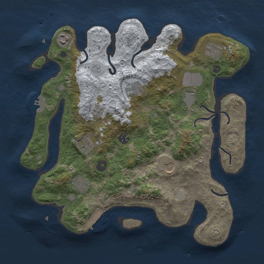 Rust Map: Procedural Map, Size: 3500, Seed: 689892524, 18 Monuments