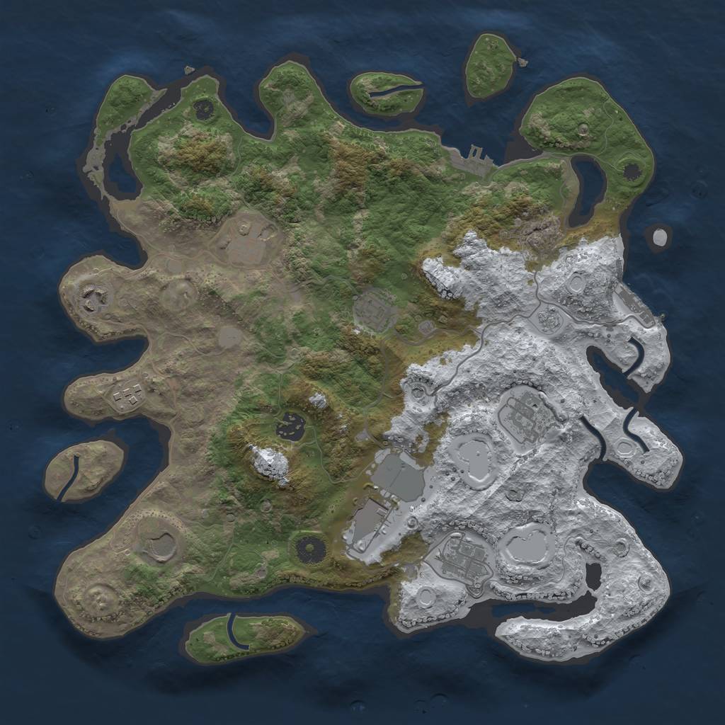 Rust Map: Procedural Map, Size: 3750, Seed: 1807020091, 18 Monuments