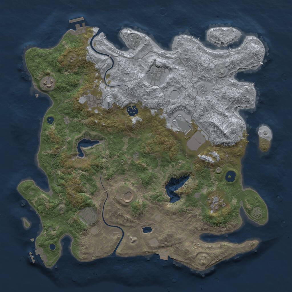 Rust Map: Procedural Map, Size: 4000, Seed: 1194837548, 15 Monuments