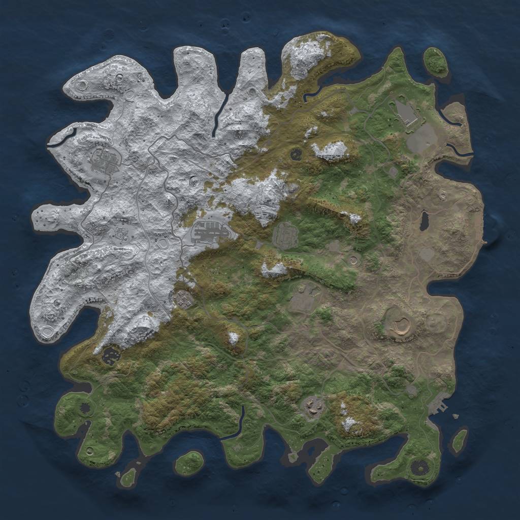 Rust Map: Procedural Map, Size: 4500, Seed: 20220422, 18 Monuments