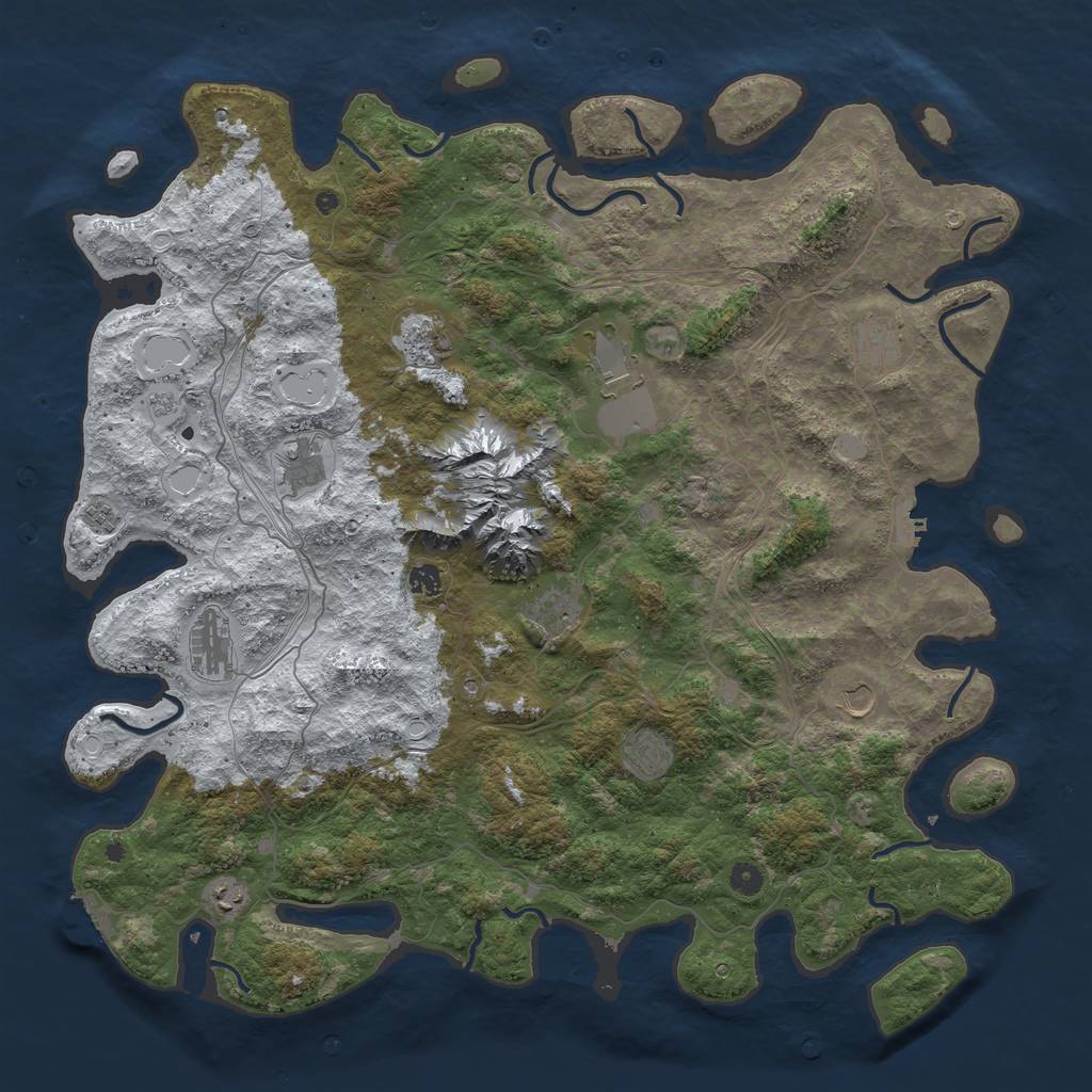 Rust Map: Procedural Map, Size: 5000, Seed: 151316166, 20 Monuments