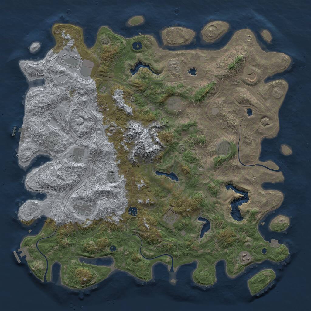 Rust Map: Procedural Map, Size: 5000, Seed: 151316166, 17 Monuments
