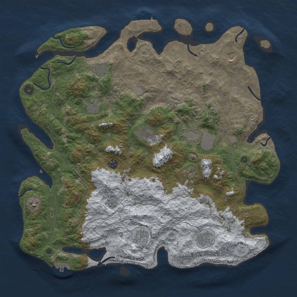 Rust Map: Procedural Map, Size: 4500, Seed: 964823, 20 Monuments
