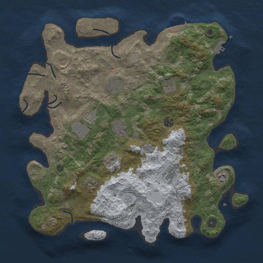 Rust Map: Procedural Map, Size: 4000, Seed: 88109, 19 Monuments