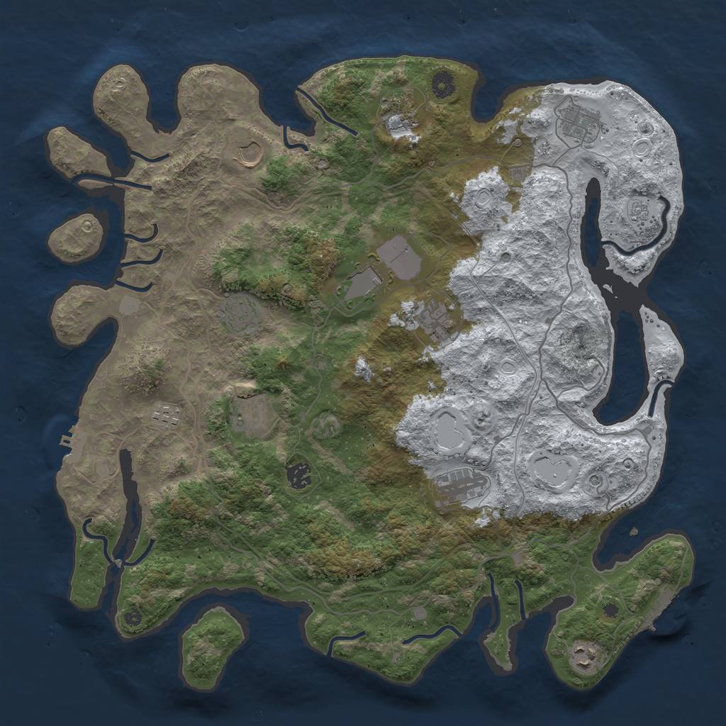 Rust Map: Procedural Map, Size: 4250, Seed: 7065, 20 Monuments