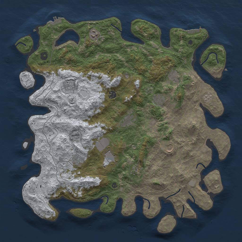 Rust Map: Procedural Map, Size: 4500, Seed: 502940592, 20 Monuments