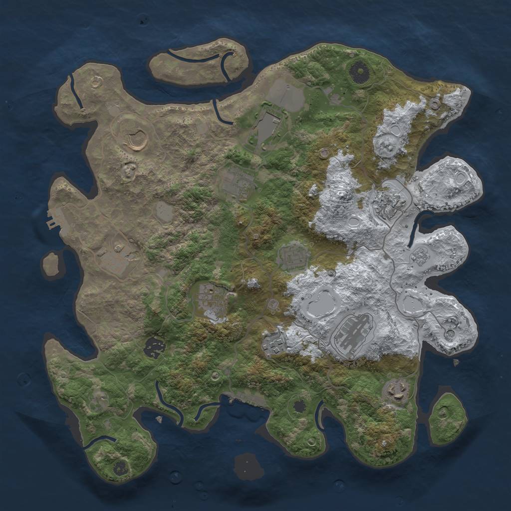 Rust Map: Procedural Map, Size: 3700, Seed: 456, 20 Monuments