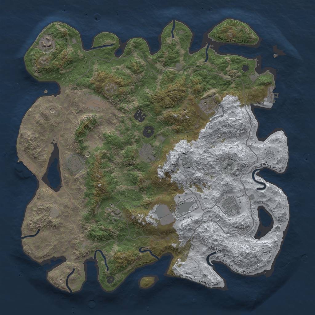 Rust Map: Procedural Map, Size: 4000, Seed: 1906022418, 19 Monuments