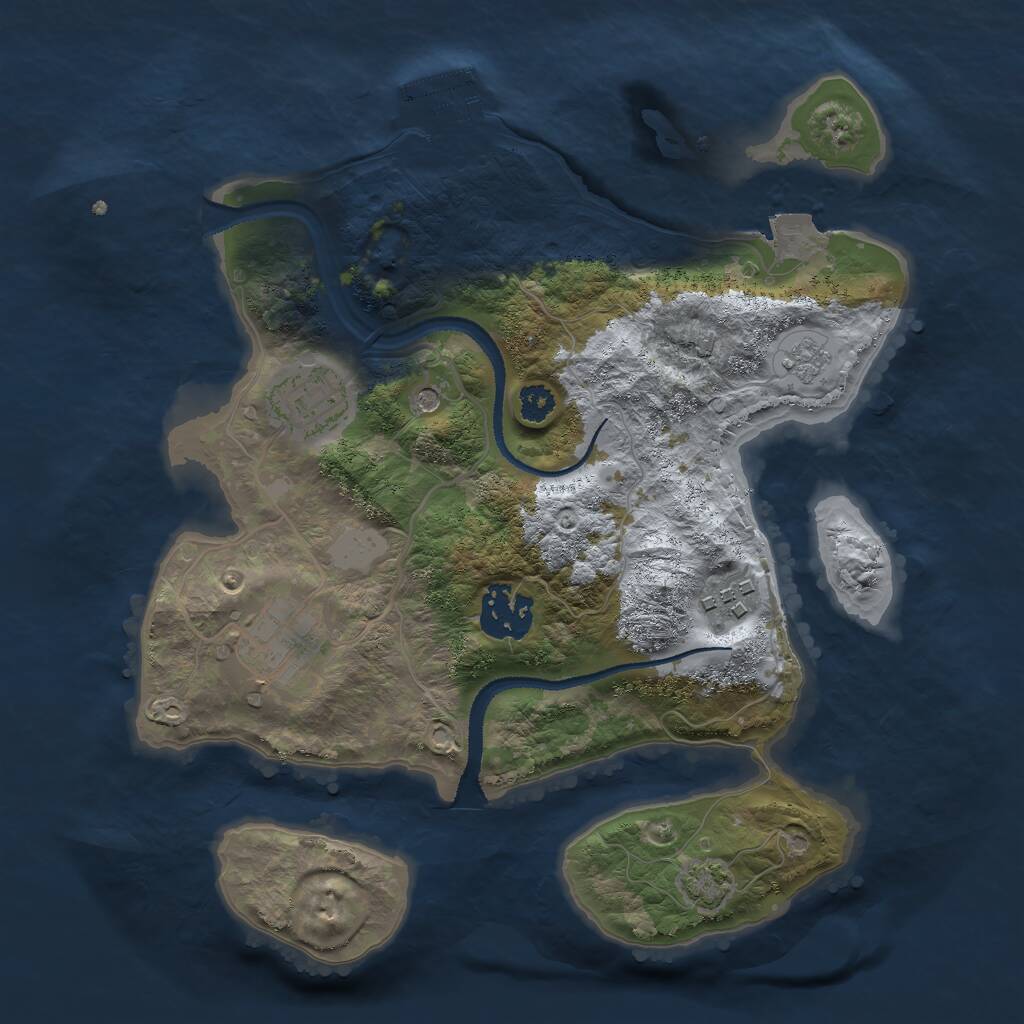 Rust Map: Procedural Map, Size: 2800, Seed: 983714401, 9 Monuments