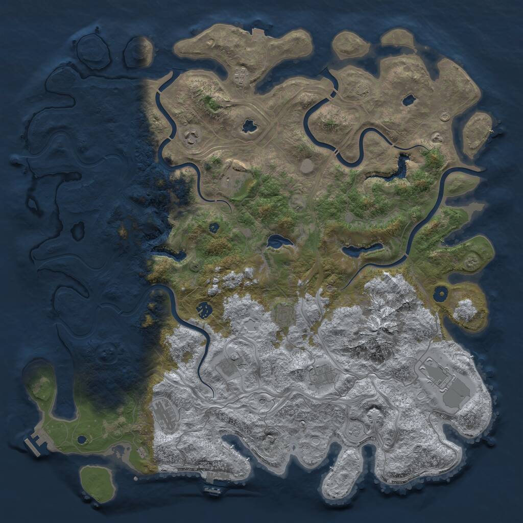 Rust Map: Procedural Map, Size: 5000, Seed: 1482135, 15 Monuments