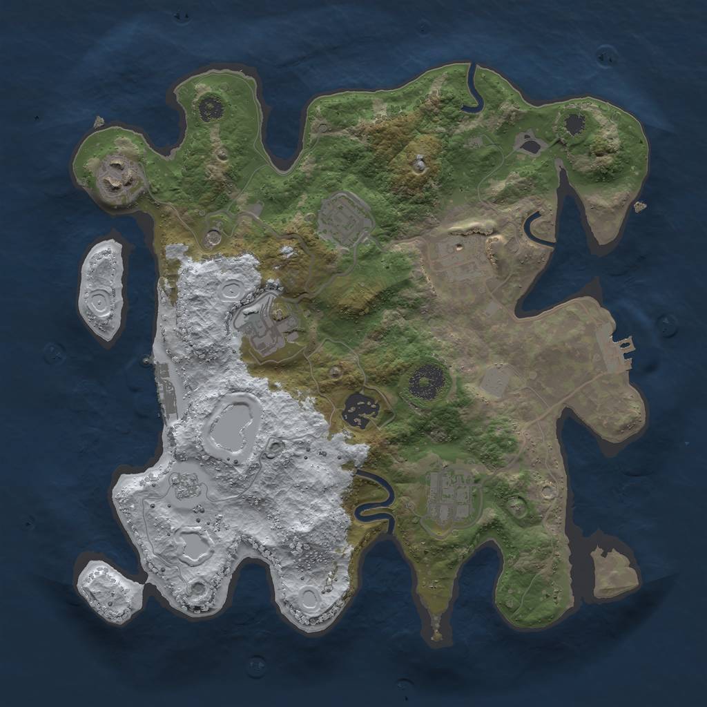 Rust Map: Procedural Map, Size: 3000, Seed: 296129492, 15 Monuments