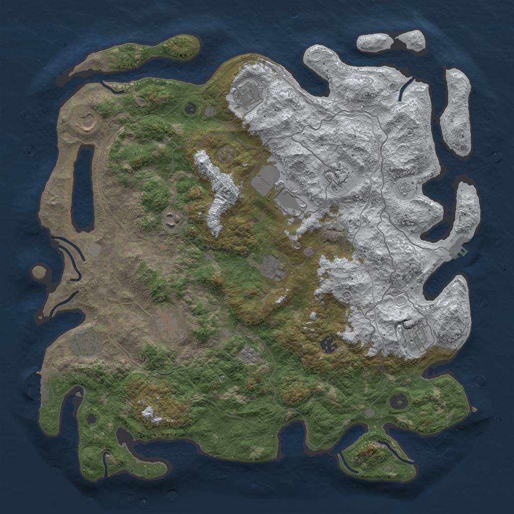 Rust Map: Procedural Map, Size: 4500, Seed: 5835208, 20 Monuments