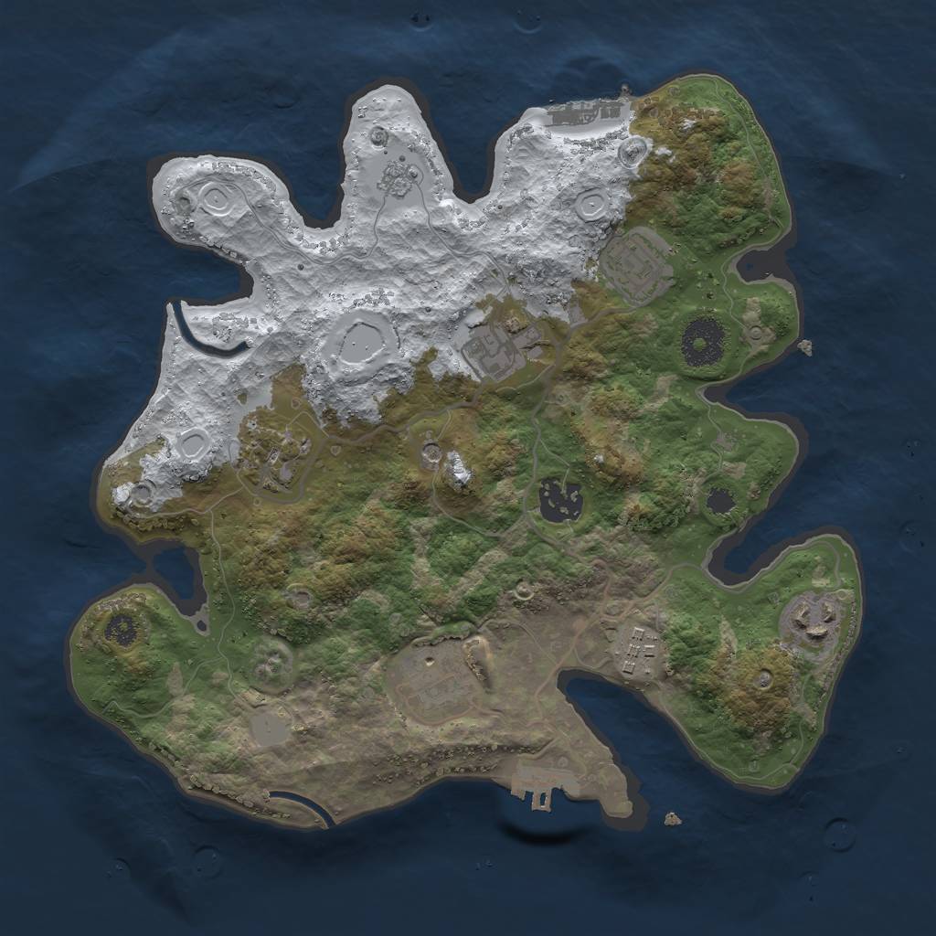Rust Map: Procedural Map, Size: 3000, Seed: 46846841, 16 Monuments