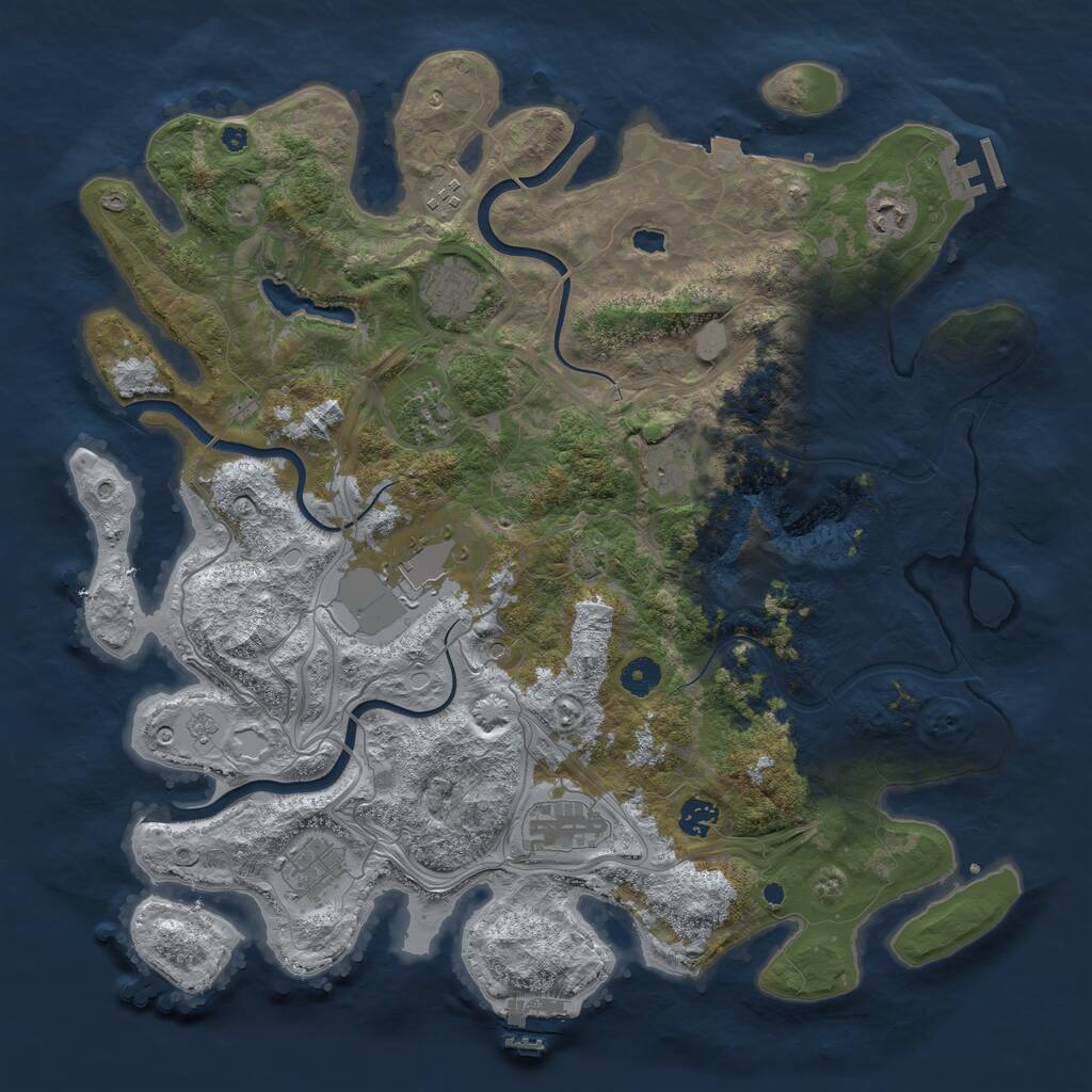 Rust Map: Procedural Map, Size: 4250, Seed: 1636114, 15 Monuments