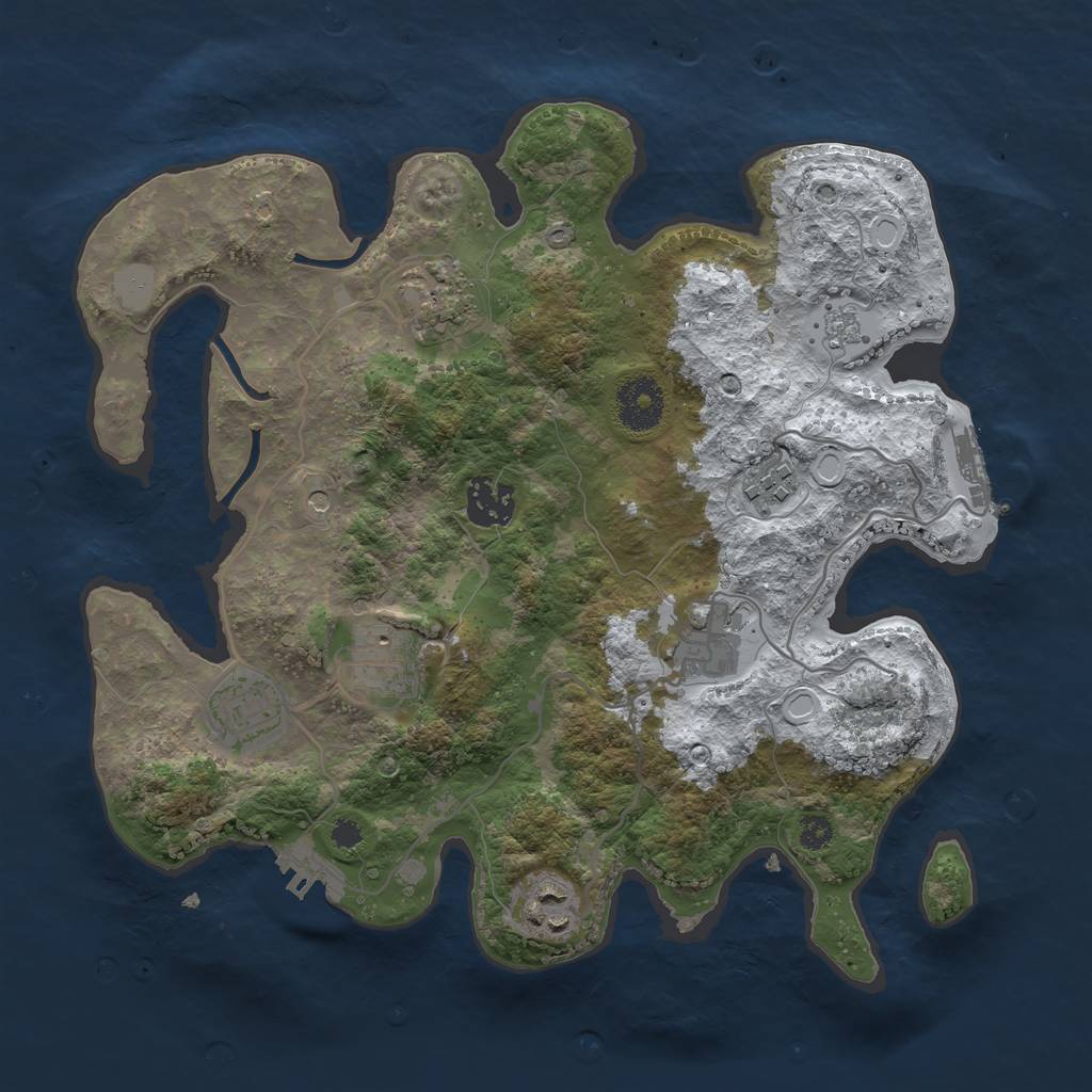 Rust Map: Procedural Map, Size: 3200, Seed: 213125463, 16 Monuments