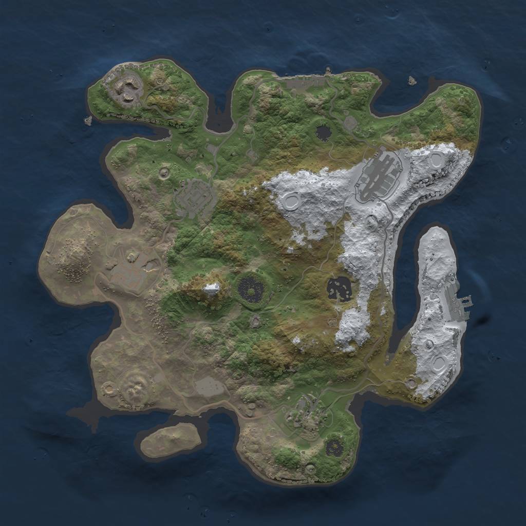 Rust Map: Procedural Map, Size: 3000, Seed: 93894, 13 Monuments