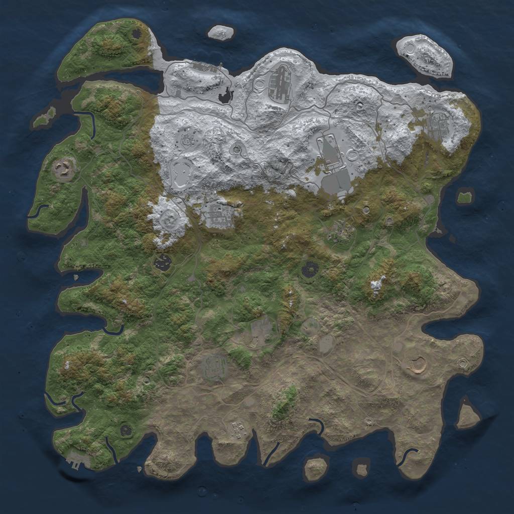 Rust Map: Procedural Map, Size: 4600, Seed: 11977, 20 Monuments