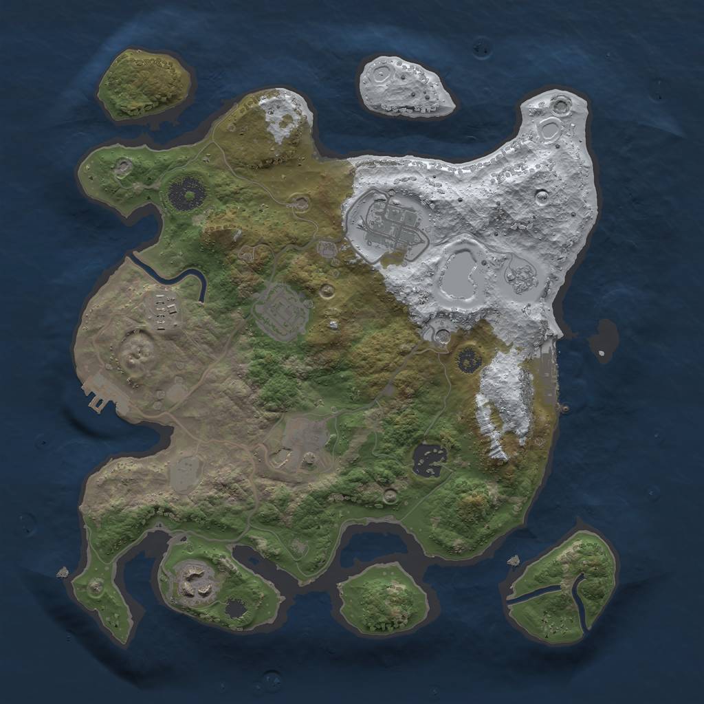 Rust Map: Procedural Map, Size: 3000, Seed: 23121, 15 Monuments