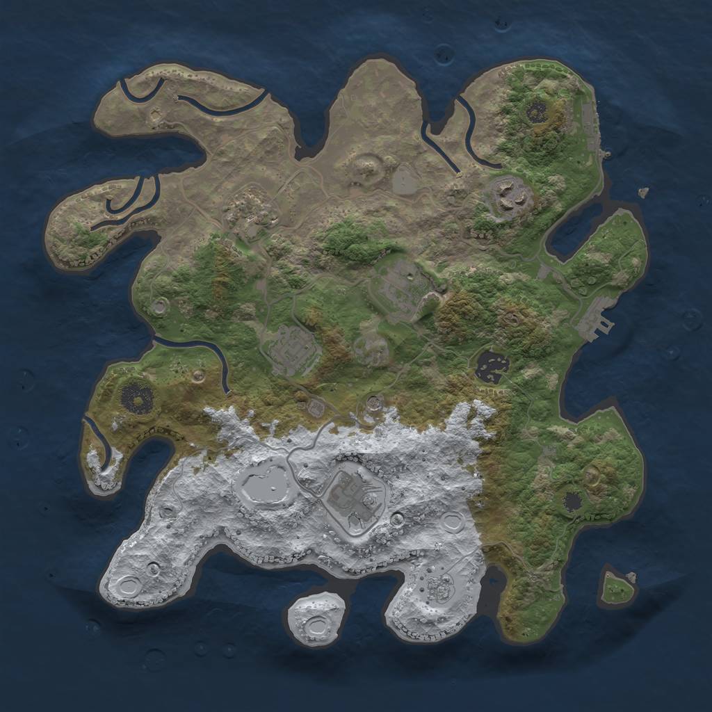 Rust Map: Procedural Map, Size: 3250, Seed: 90, 15 Monuments