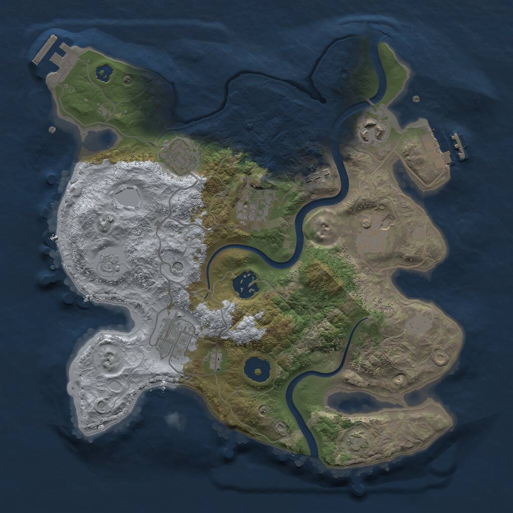 Rust Map: Procedural Map, Size: 3000, Seed: 22175, 13 Monuments