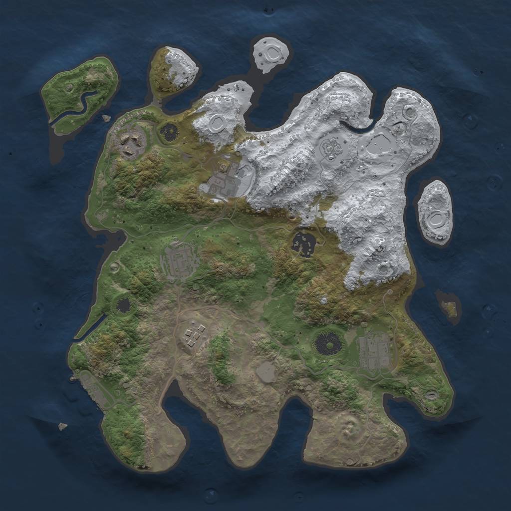 Rust Map: Procedural Map, Size: 3100, Seed: 19966, 13 Monuments