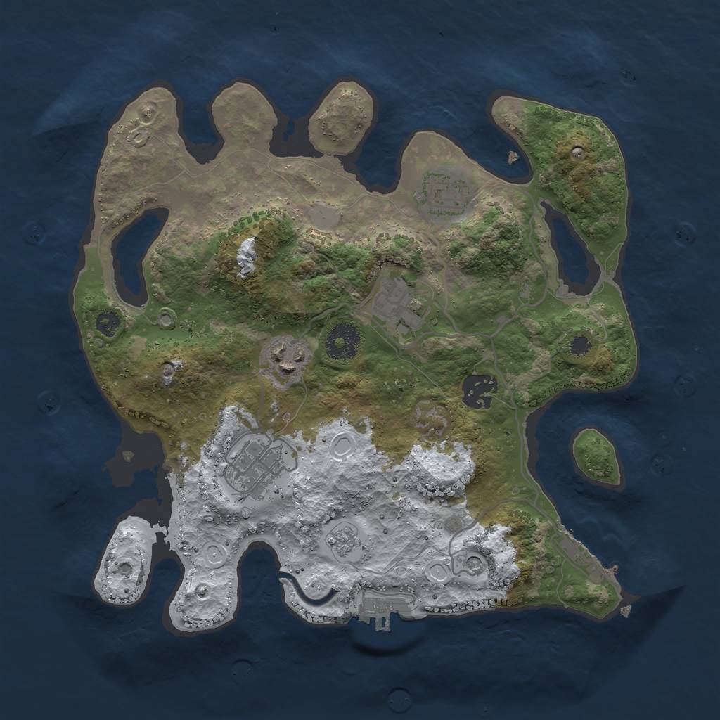 Rust Map: Procedural Map, Size: 3000, Seed: 1996034729, 14 Monuments