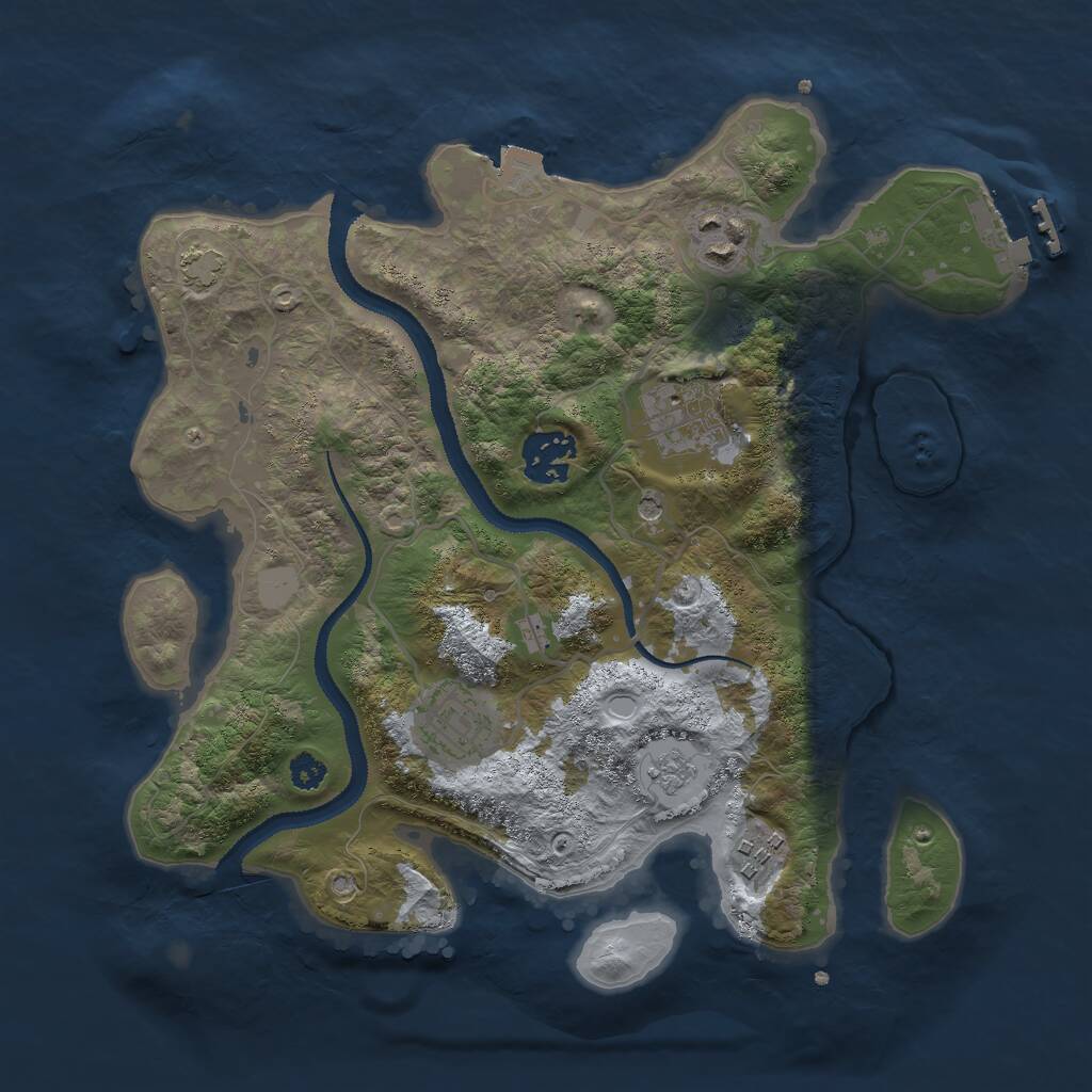 Rust Map: Procedural Map, Size: 3000, Seed: 1960675909, 10 Monuments
