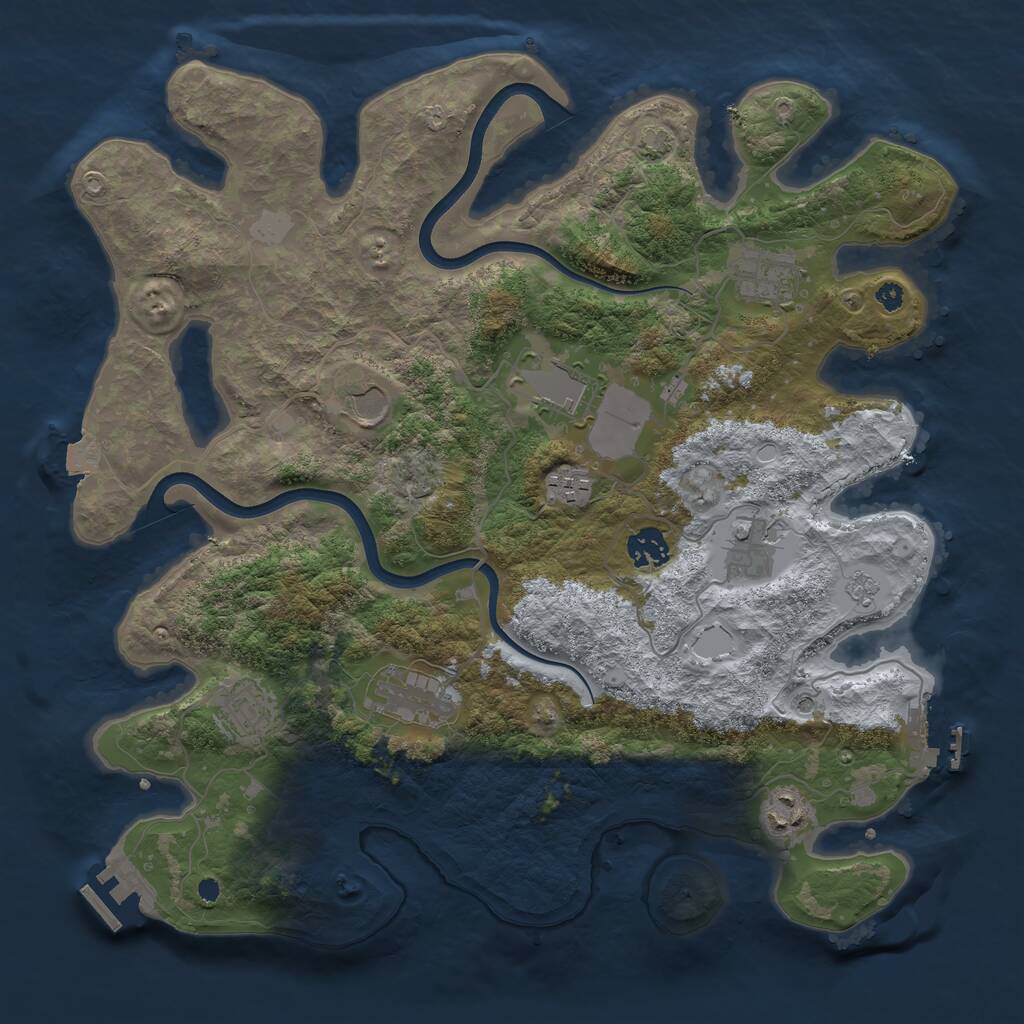 Rust Map: Procedural Map, Size: 3750, Seed: 1497789921, 15 Monuments
