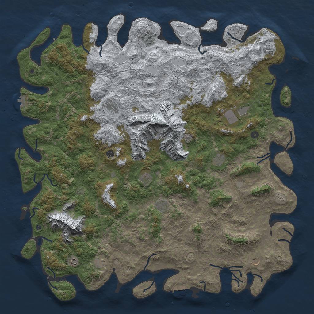 Rust Map: Procedural Map, Size: 6000, Seed: 47041, 20 Monuments