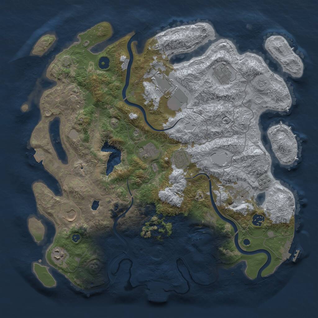 Rust Map: Procedural Map, Size: 4000, Seed: 1040436, 16 Monuments