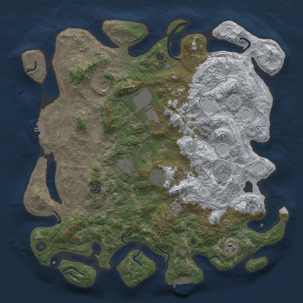 Rust Map: Procedural Map, Size: 4250, Seed: 838397, 17 Monuments