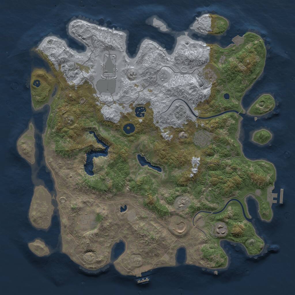 Rust Map: Procedural Map, Size: 4000, Seed: 1059459127, 14 Monuments