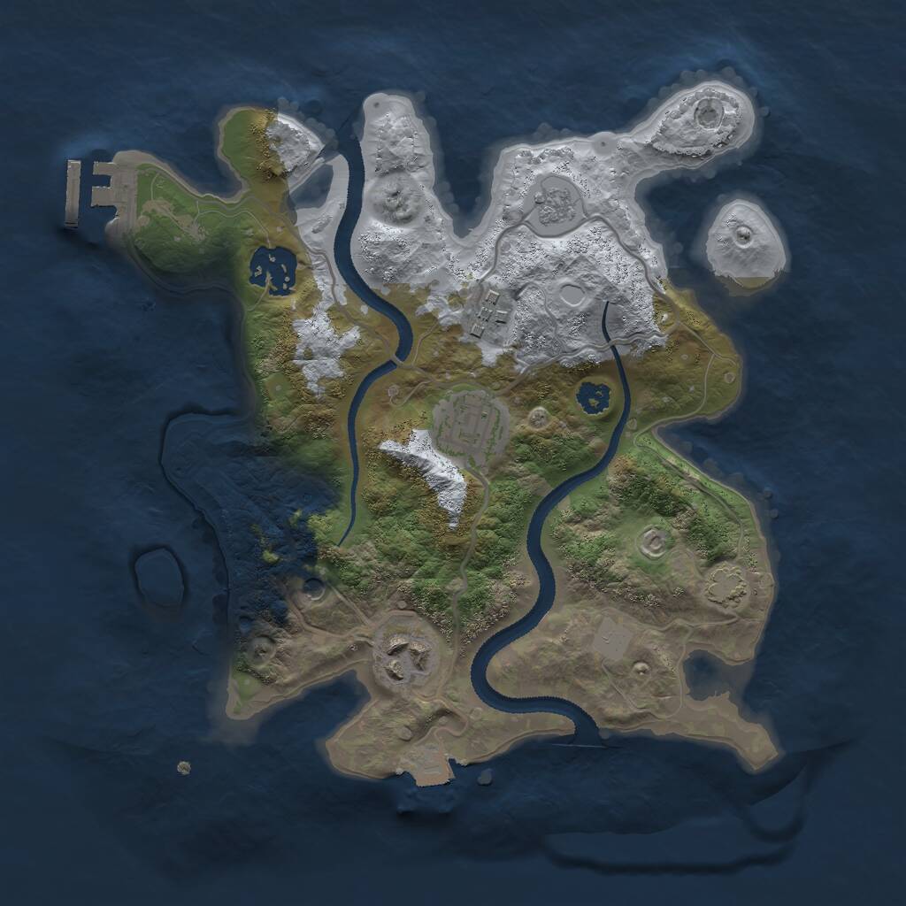 Rust Map: Procedural Map, Size: 2750, Seed: 9005859, 9 Monuments