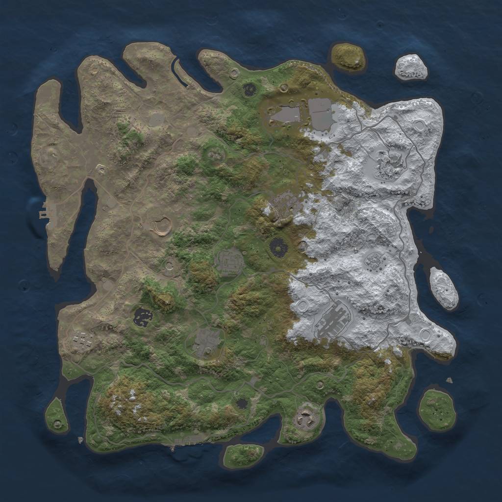 Rust Map: Procedural Map, Size: 4000, Seed: 1586265017, 19 Monuments