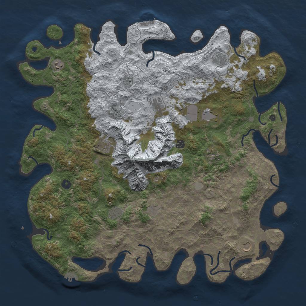 Rust Map: Procedural Map, Size: 5000, Seed: 85645, 20 Monuments