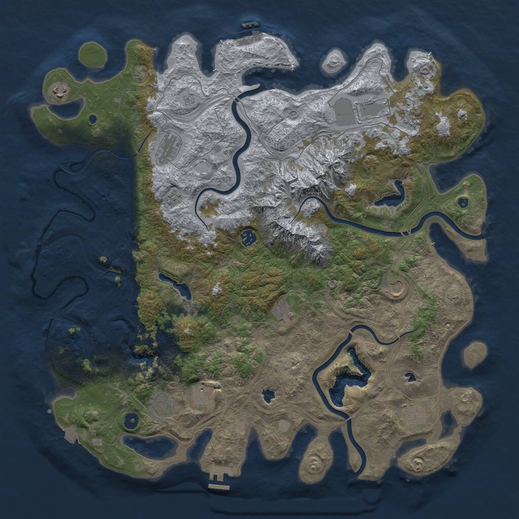 Rust Map: Procedural Map, Size: 5000, Seed: 85645, 17 Monuments