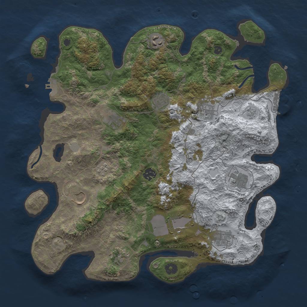 Rust Map: Procedural Map, Size: 3800, Seed: 522, 20 Monuments