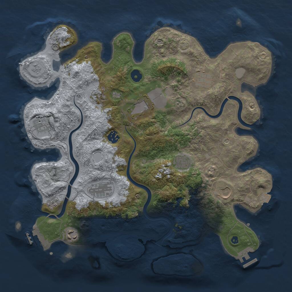 Rust Map: Procedural Map, Size: 3800, Seed: 982645883, 16 Monuments