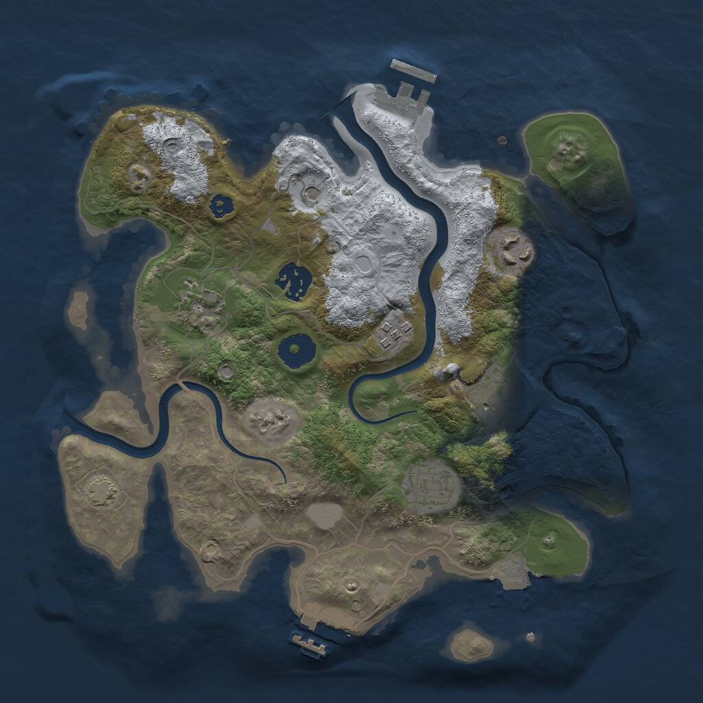 Rust Map: Procedural Map, Size: 3000, Seed: 22765565, 11 Monuments