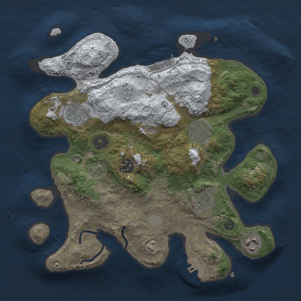 Rust Map: Procedural Map, Size: 3000, Seed: 2439075, 14 Monuments