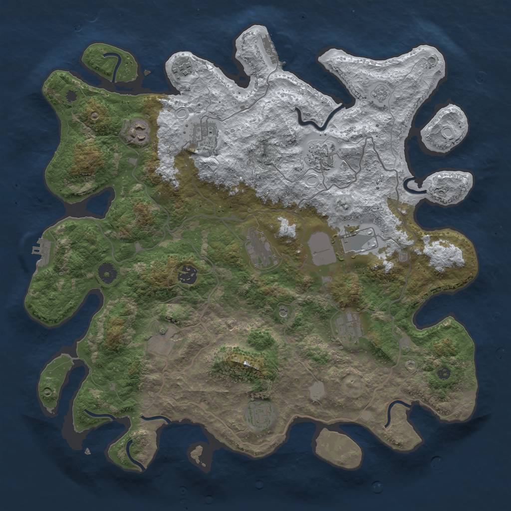 Rust Map: Procedural Map, Size: 4000, Seed: 12408335, 19 Monuments