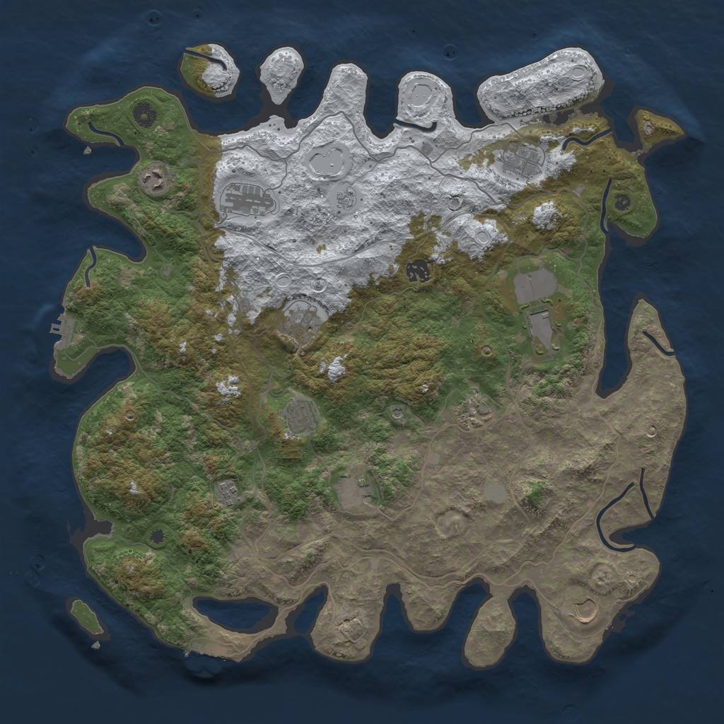 Rust Map: Procedural Map, Size: 4500, Seed: 85645, 20 Monuments