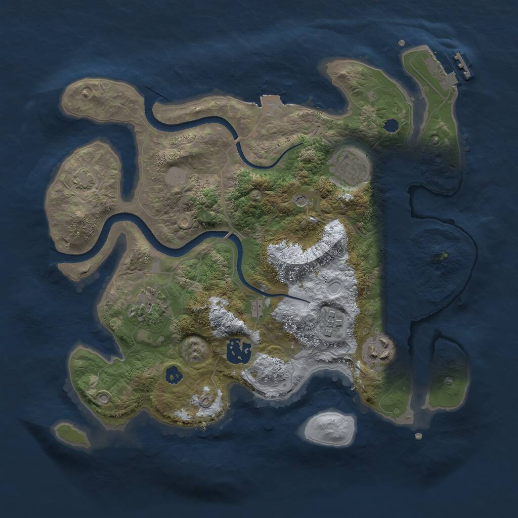 Rust Map: Procedural Map, Size: 3000, Seed: 22422, 9 Monuments