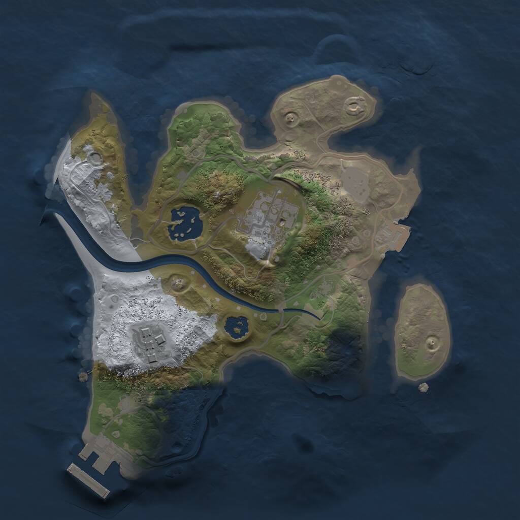 Rust Map: Procedural Map, Size: 2200, Seed: 11464207, 5 Monuments