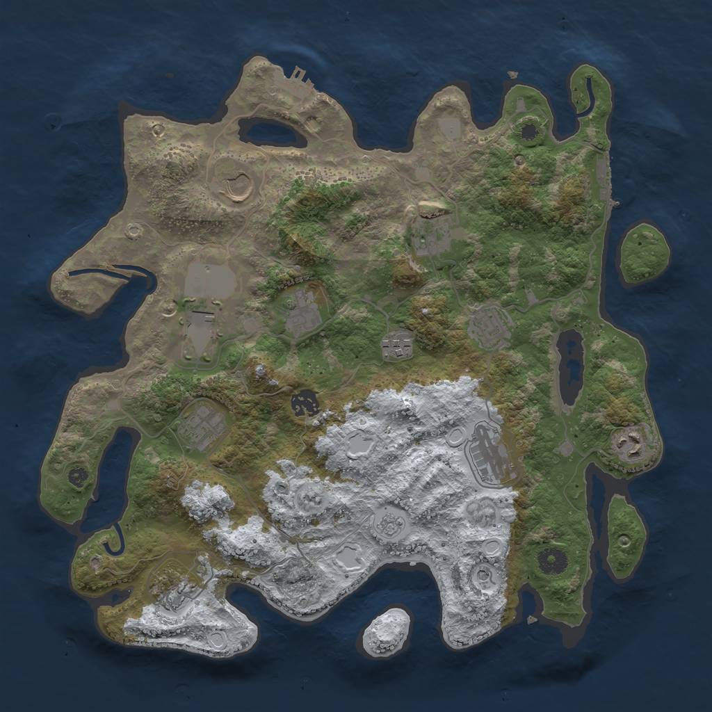 Rust Map: Procedural Map, Size: 3750, Seed: 35803381, 20 Monuments