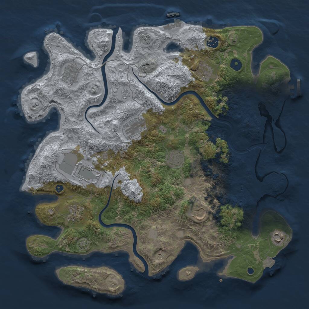 Rust Map: Procedural Map, Size: 3950, Seed: 134602, 16 Monuments