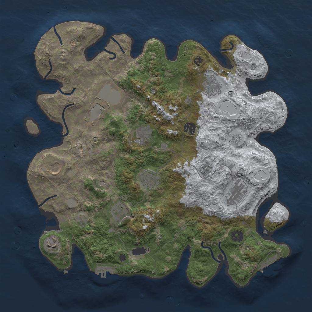 Rust Map: Procedural Map, Size: 3750, Seed: 514322, 19 Monuments