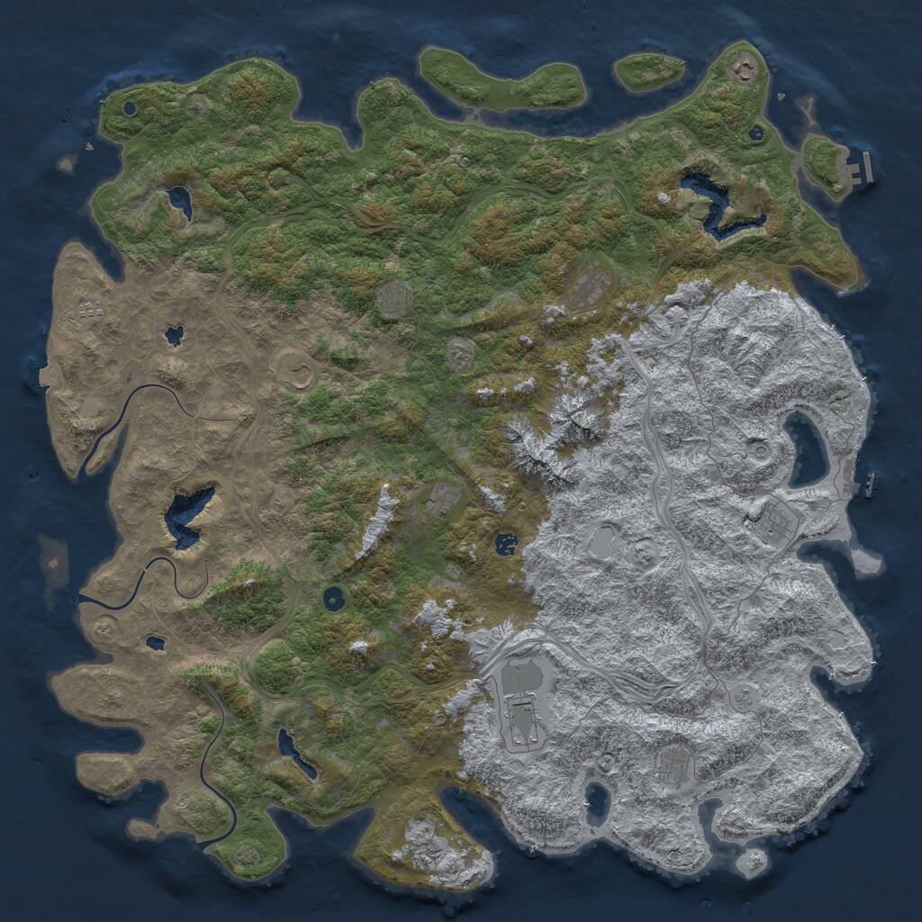 Rust Map: Procedural Map, Size: 6000, Seed: 563246923, 17 Monuments