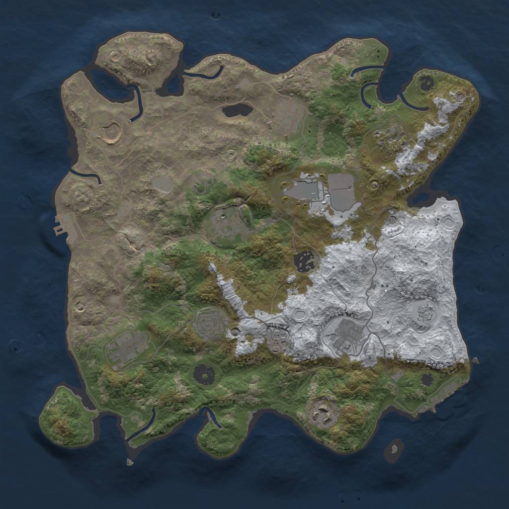 Rust Map: Procedural Map, Size: 3550, Seed: 1163754, 20 Monuments